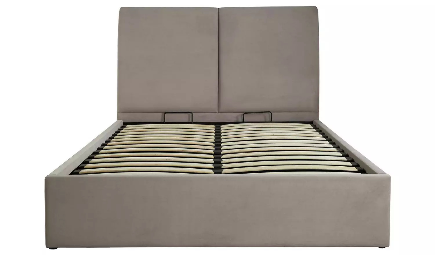 GFW Montrel Kingsize Velvet End Lift Ottoman Bed - Natural