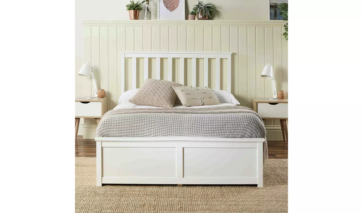 Aspire Atlantic Double End Lift Ottoman Bed - White