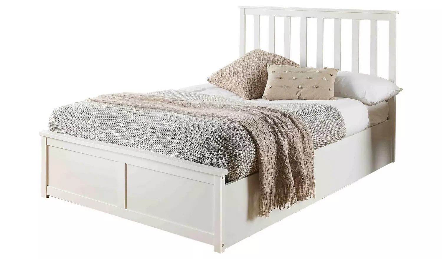Aspire Atlantic Superking End Lift Ottoman Bed - White