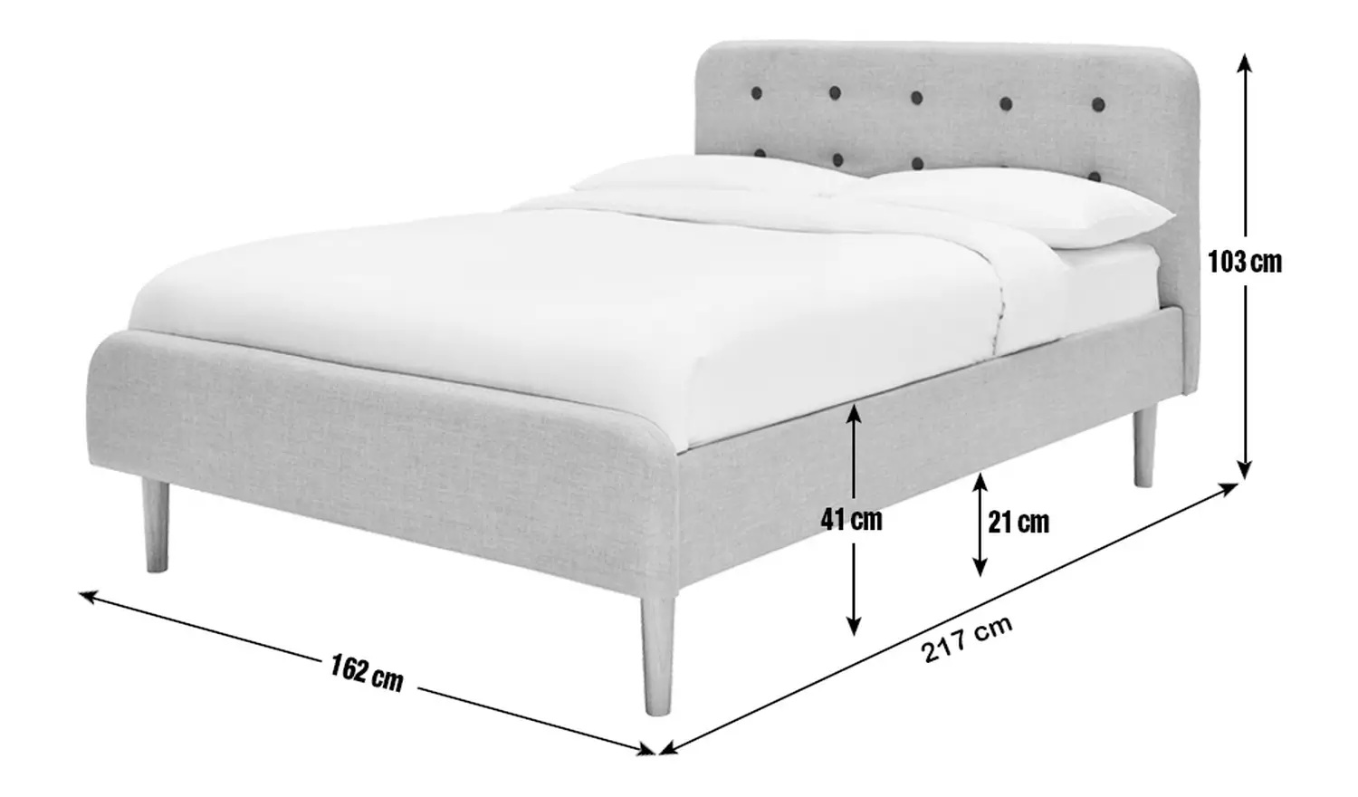 Habitat Aspen Kingsize Fabric Bed Frame - Grey