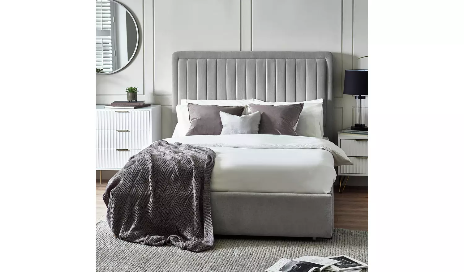 Julian Bowen Savannah 1 Drawer Kingsize Storage Bed - Grey