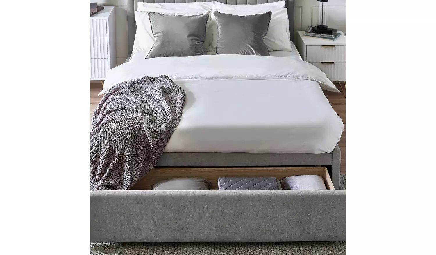 Julian Bowen Savannah 1 Drawer Kingsize Storage Bed - Grey