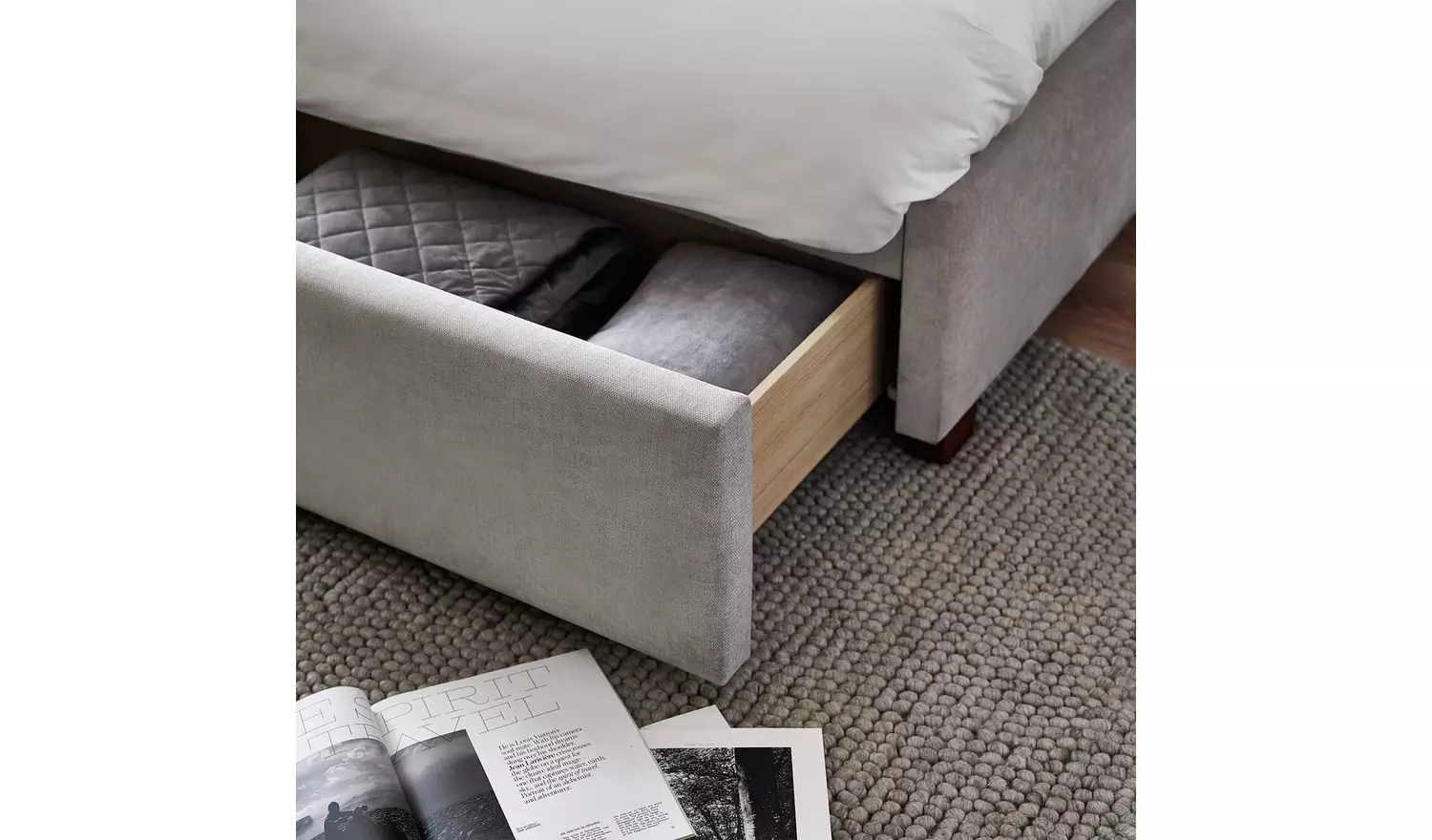 Julian Bowen Savannah 1 Drawer Kingsize Storage Bed - Grey