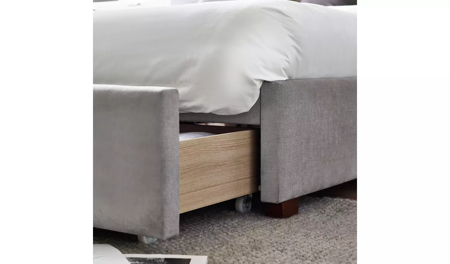 Julian Bowen Savannah 1 Drawer Kingsize Storage Bed - Grey