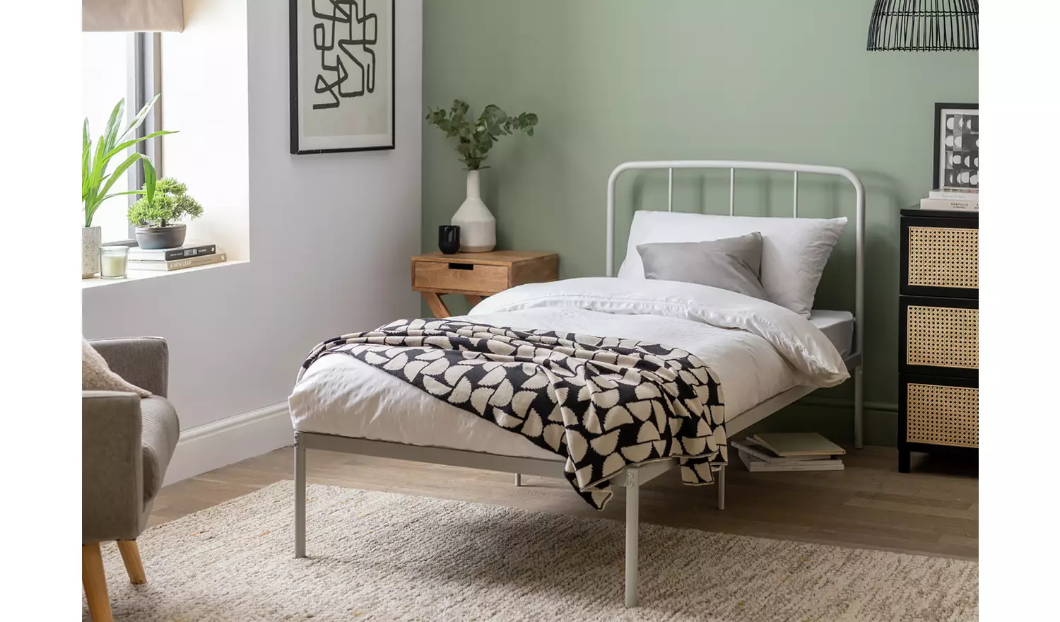 Argos Home Freja Single Metal Bed Frame - Silver