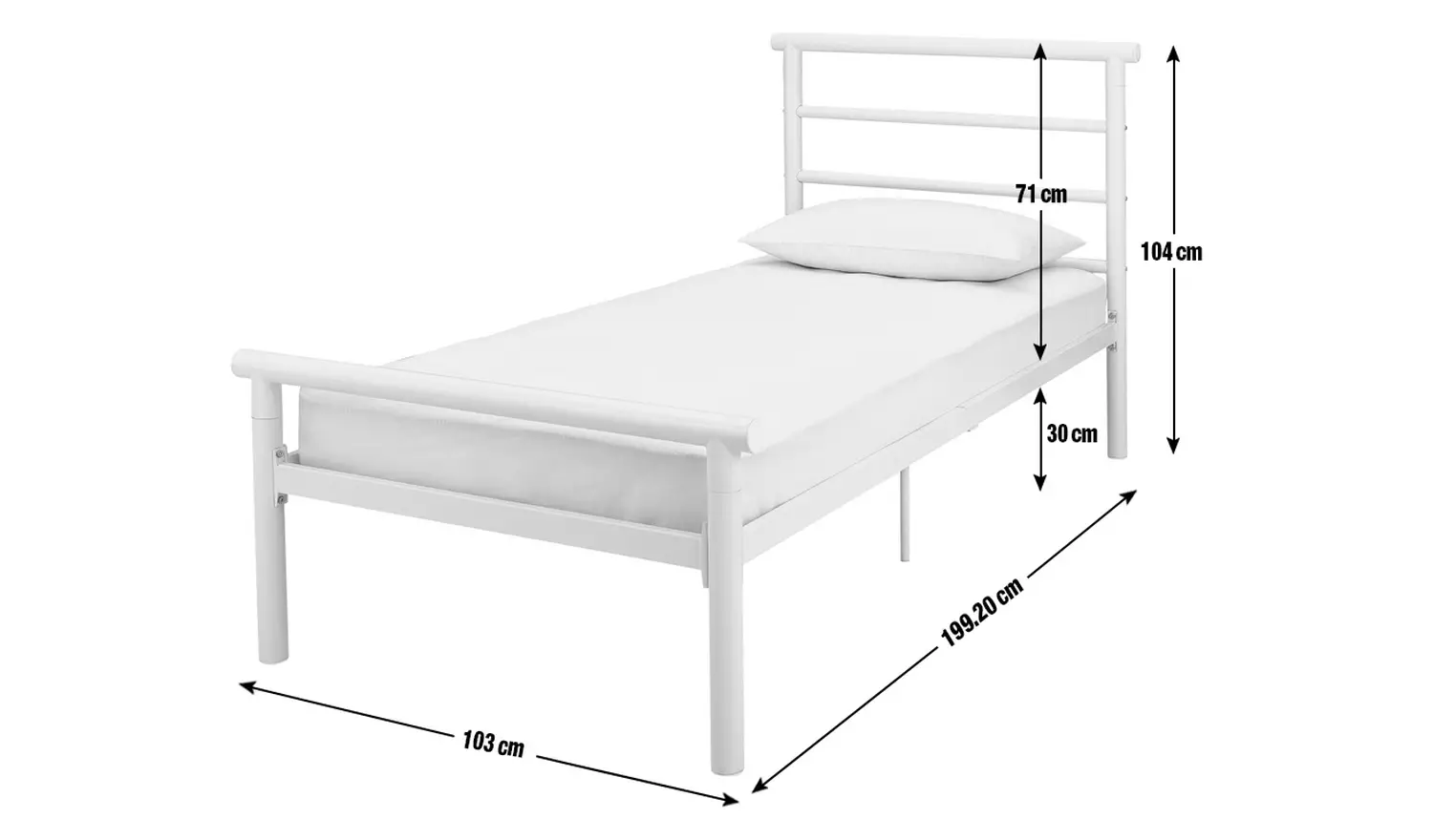 Argos Home Avalon Single Metal Bed Frame - Black