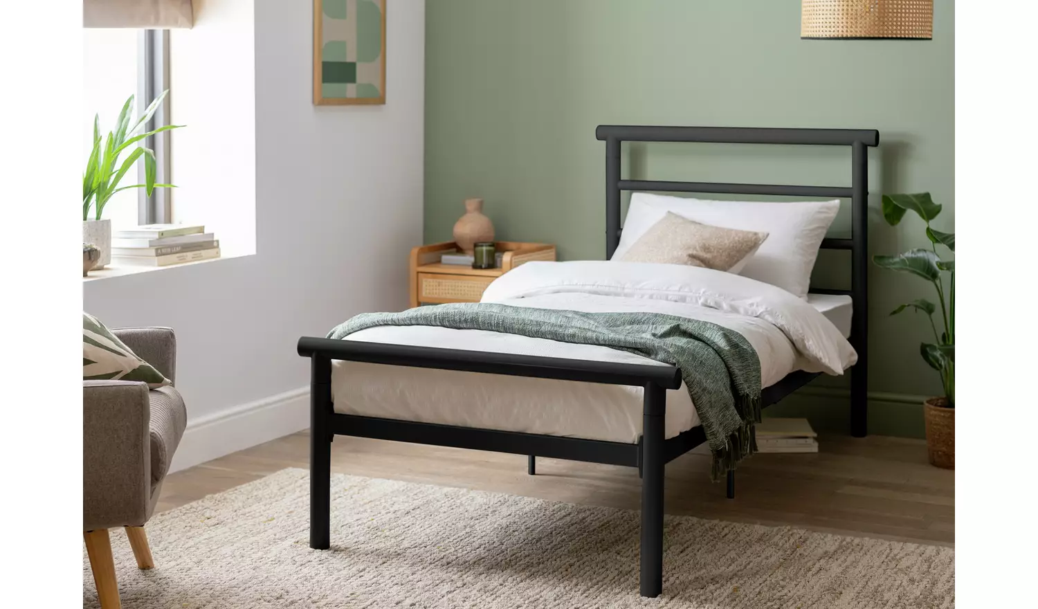 Argos Home Avalon Single Metal Bed Frame - Black