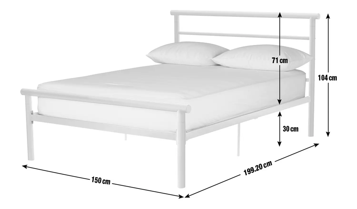 Argos Home Avalon Double Metal Bed Frame - Black
