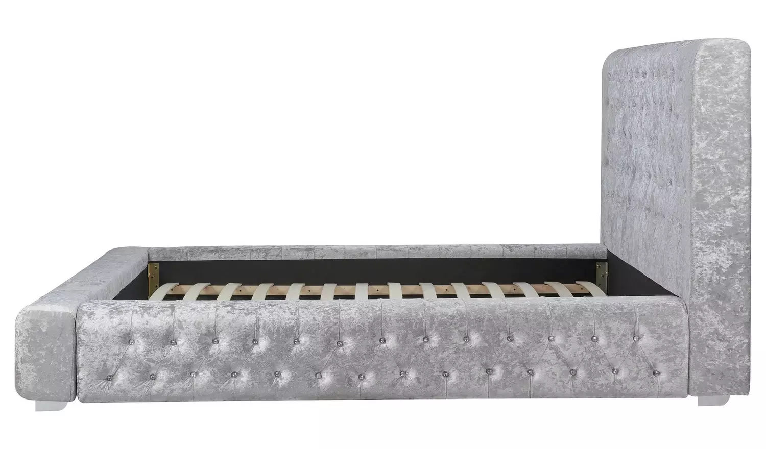 Birlea Grande Double Crushed Velvet Bed Frame - Silver