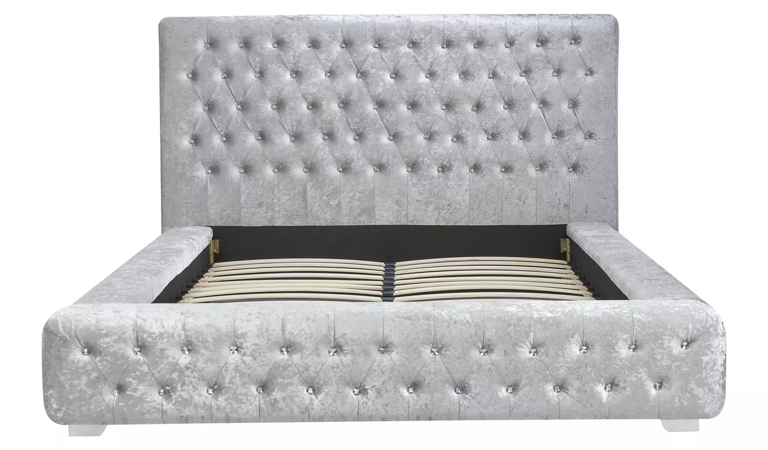 Birlea Grande Double Crushed Velvet Bed Frame - Silver