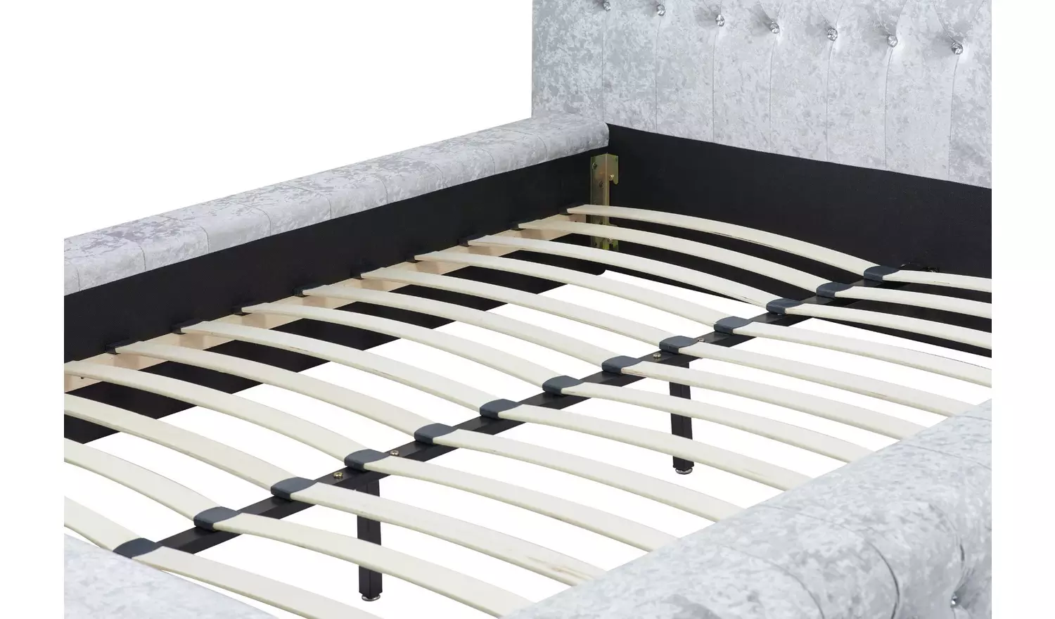 Birlea Grande Double Crushed Velvet Bed Frame - Silver