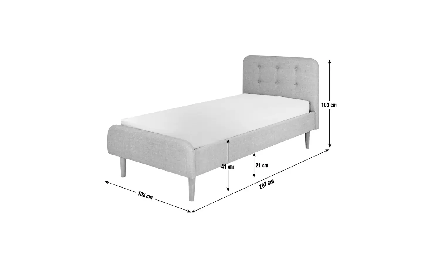 Habitat Aspen Single Fabric Bed Frame - Grey