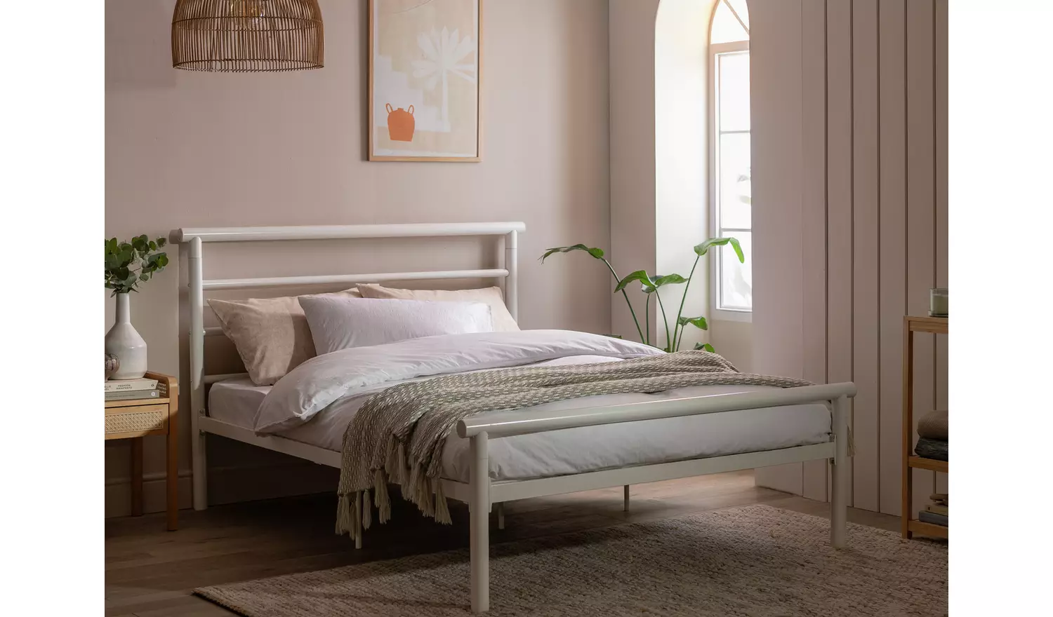 Argos Home Avalon Single Metal Bed Frame - White