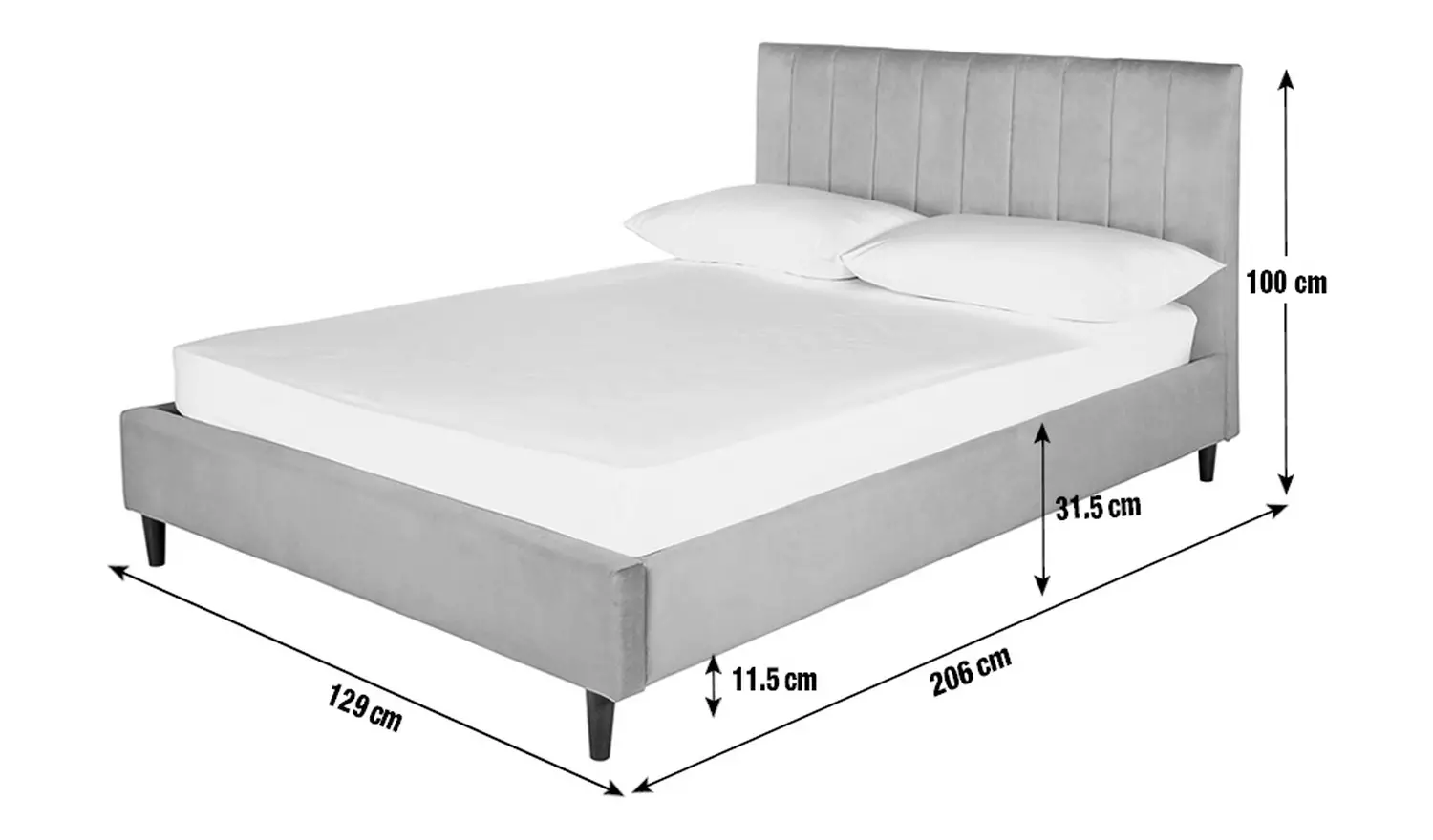 Argos Home Pandora Small Double Velvet Bed Frame - Grey