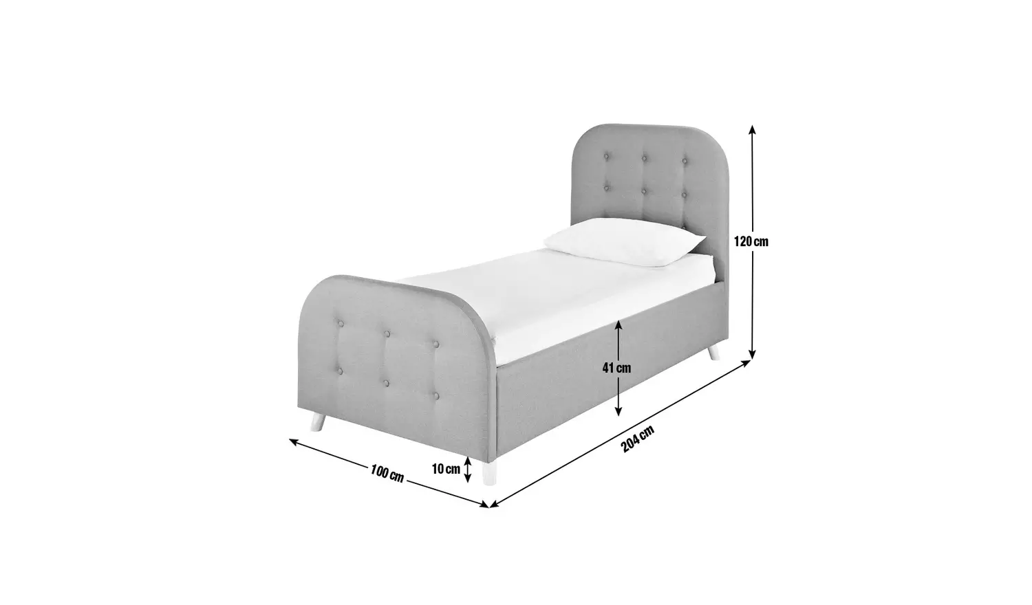 Argos Home Ashby Single Fabric Ottoman Bed Frame - Grey
