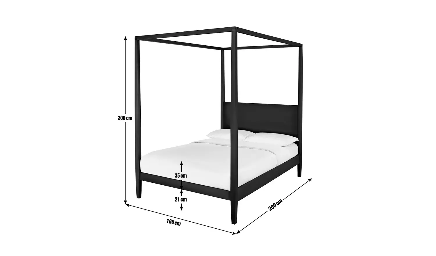 Habitat Blissford 4 Poster Kingsize Wooden Bed Frame - Black