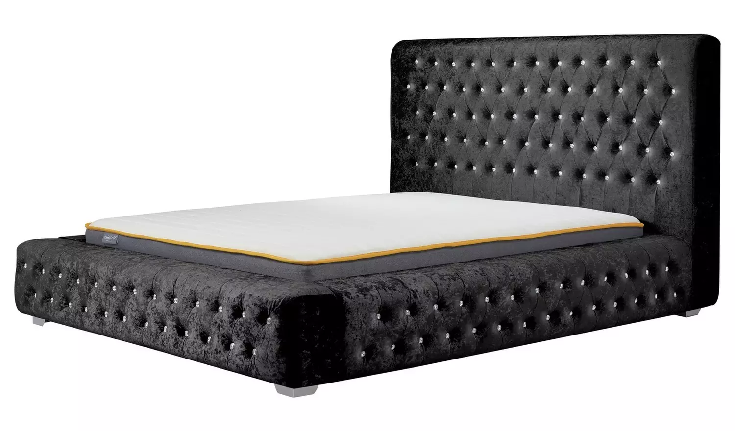 Birlea Grande Double Velvet Bed Frame - Black