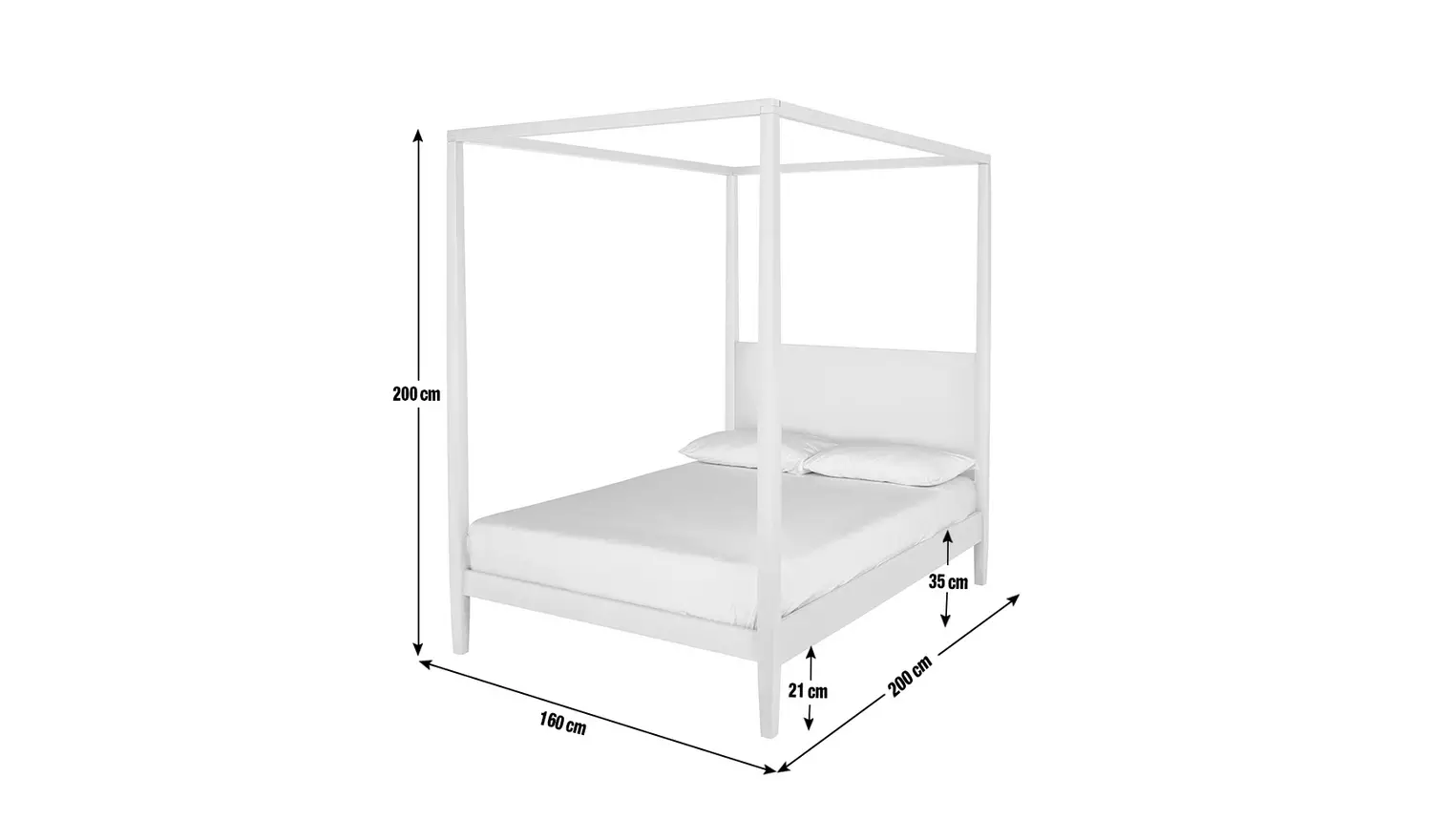 Habitat Blissford 4 Poster Kingsize Wooden Bed Frame - White