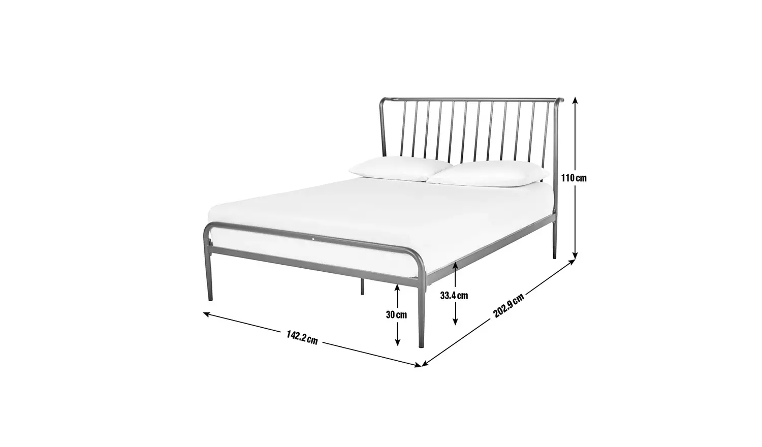 Habitat Kanso Double Metal Bed Frame - Black