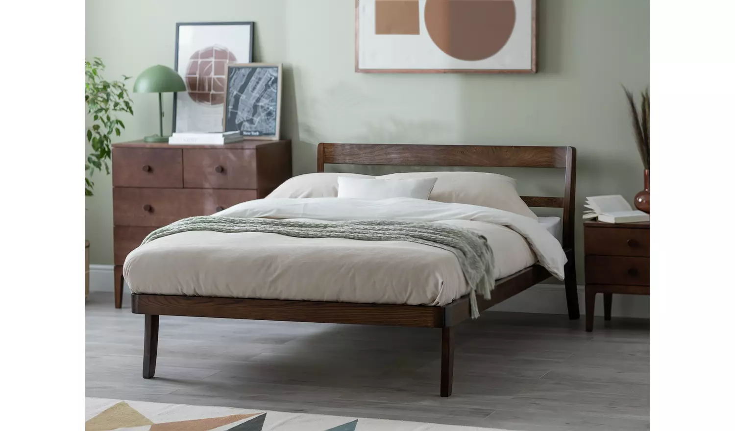 Habitat Tatsuma Double Wooden Bed Frame - Walnut
