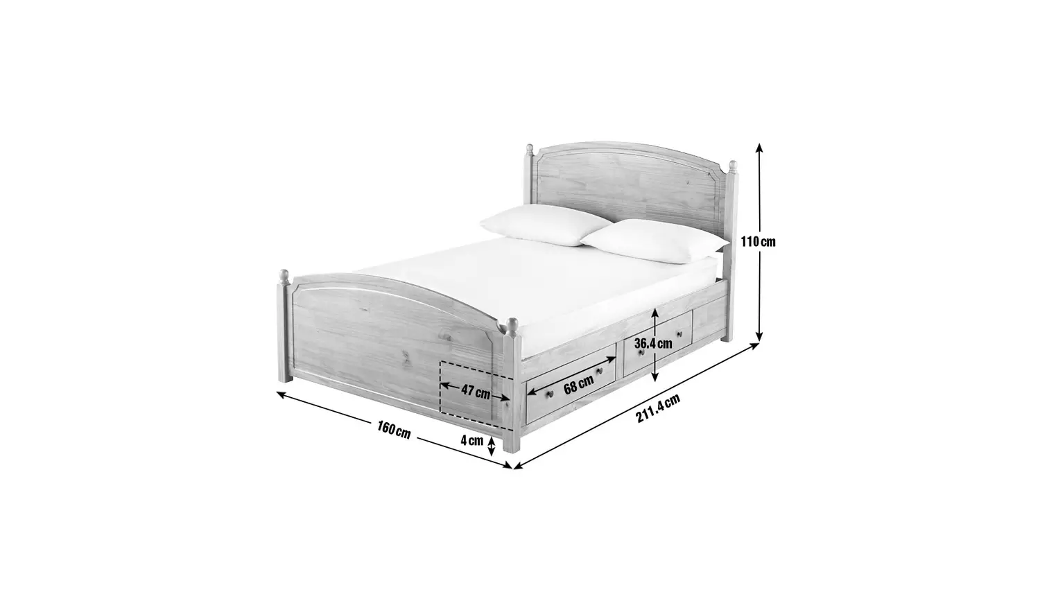 Argos Home Emberton Kingsize Wooden Bed Frame - Pine
