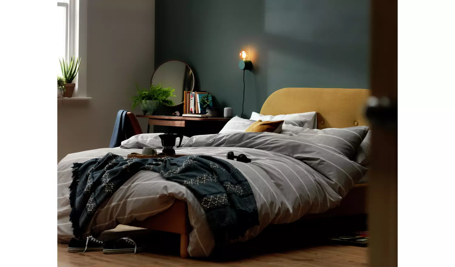 Habitat Elin Single Fabric Bed Frame - Mustard