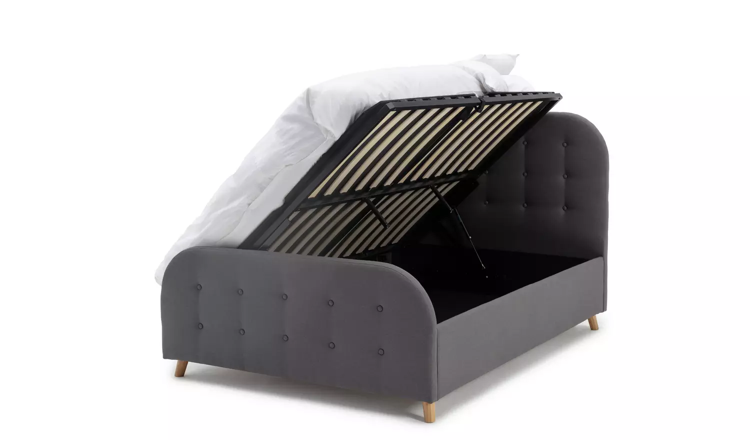 Argos Home Ashby Small Double Fabric Ottoman Bed Frame -Grey