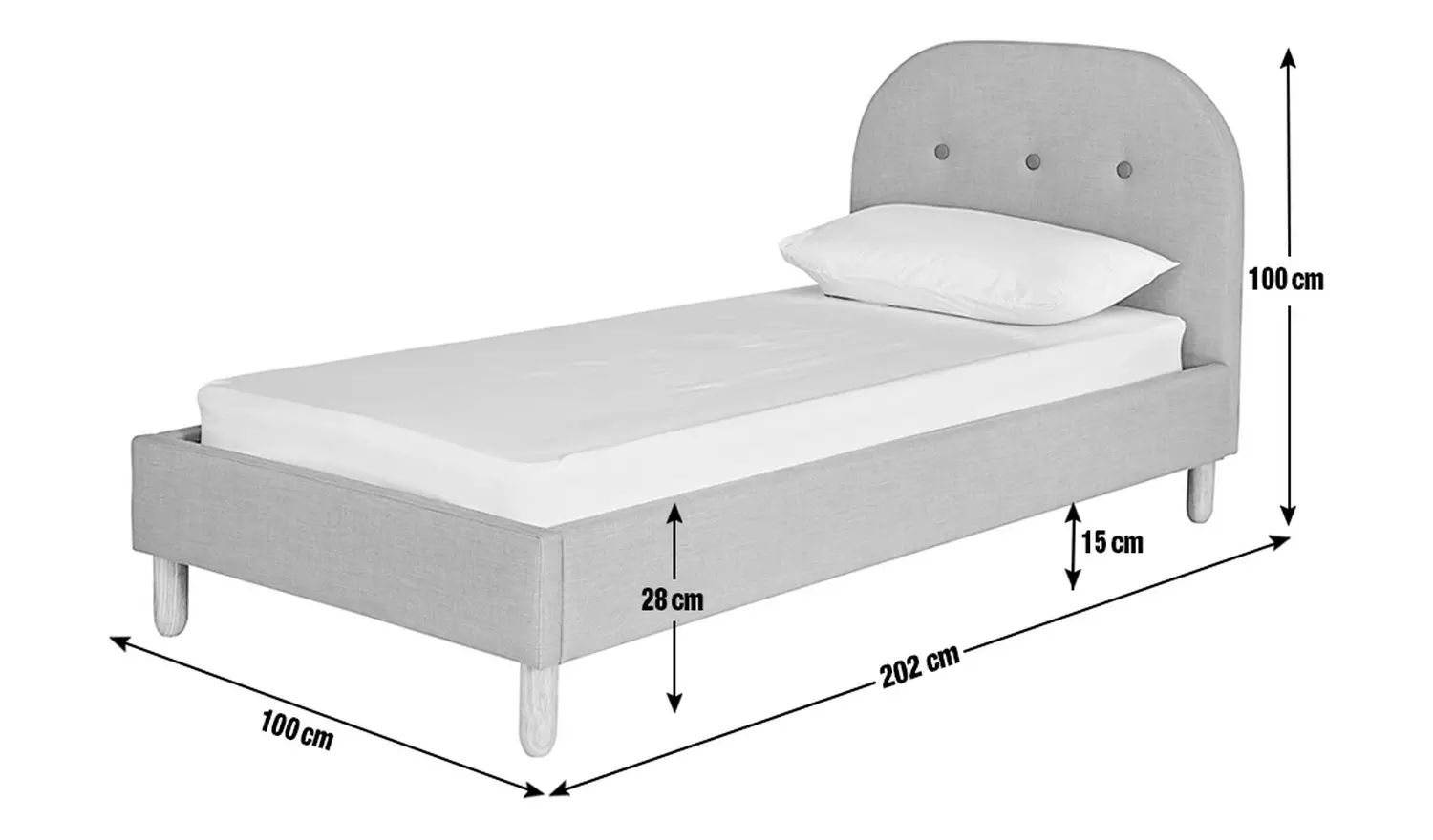 Habitat Elin Single Fabric Bed Frame - Light Grey