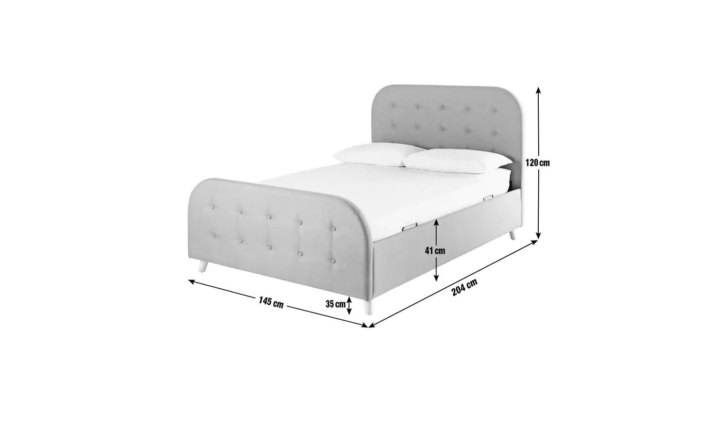 Argos Home Ashby Ottoman Double Fabric Bed Frame - Grey