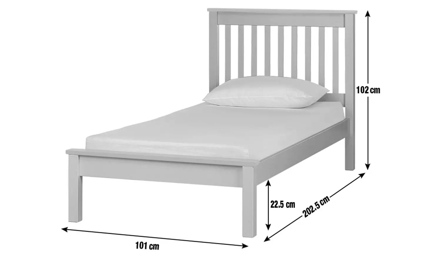 Argos Home Aspley Single Wooden Bed Frame - Grey