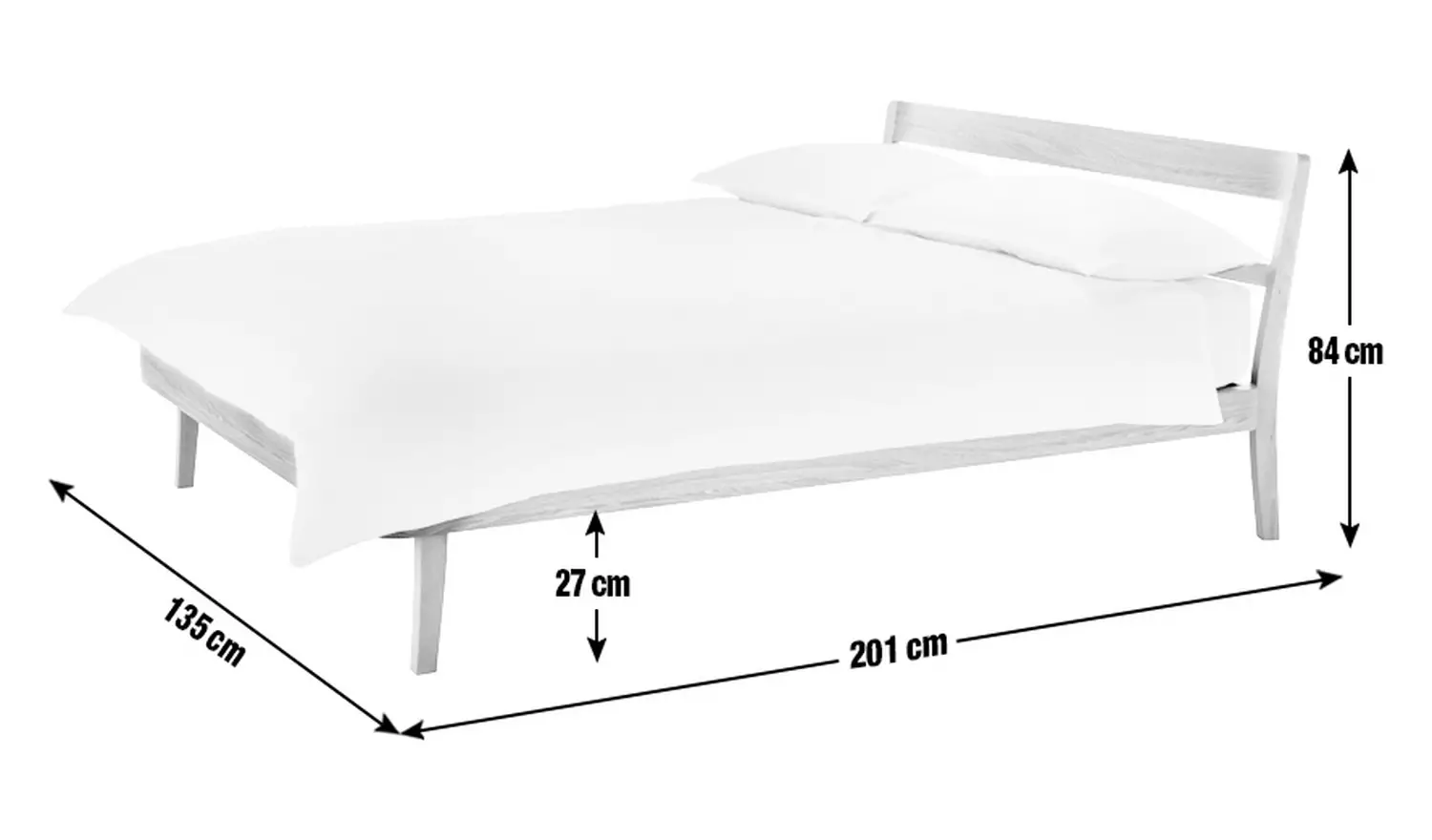 Habitat Tatsuma Double Wooden Bed Frame - Ash