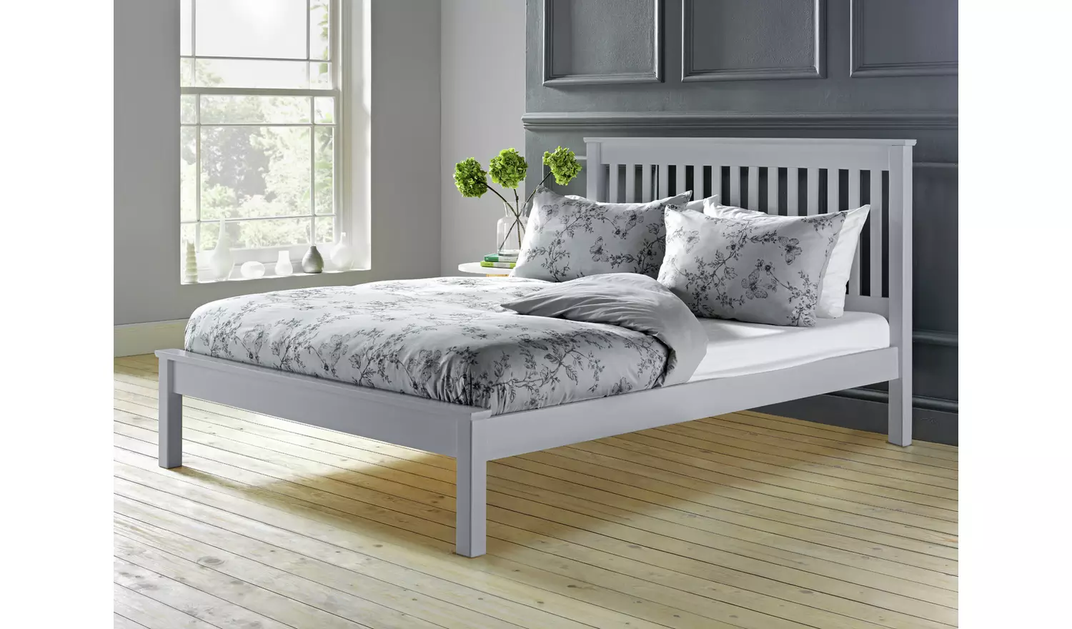 Argos Home Aspley Small Double Wooden Bed Frame - Grey
