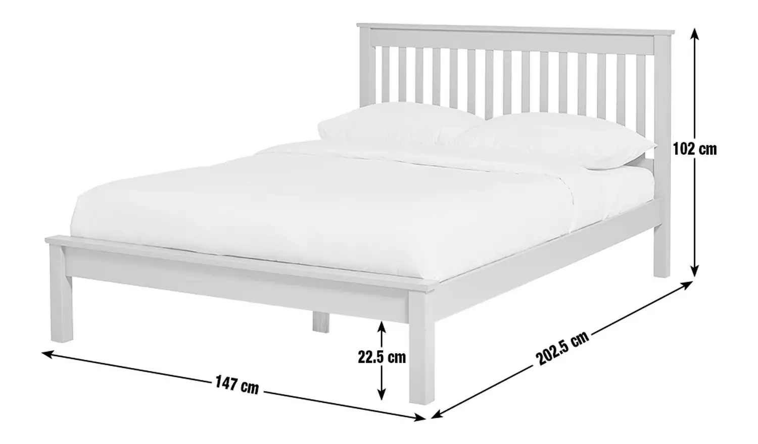 Argos Home Aspley Double Wooden Bed Frame - Grey