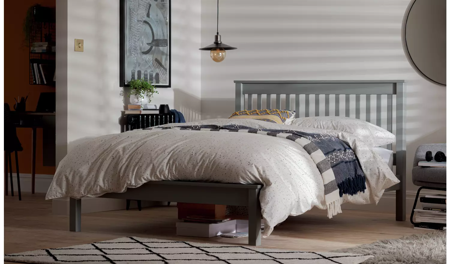 Argos Home Aspley Double Wooden Bed Frame - Grey