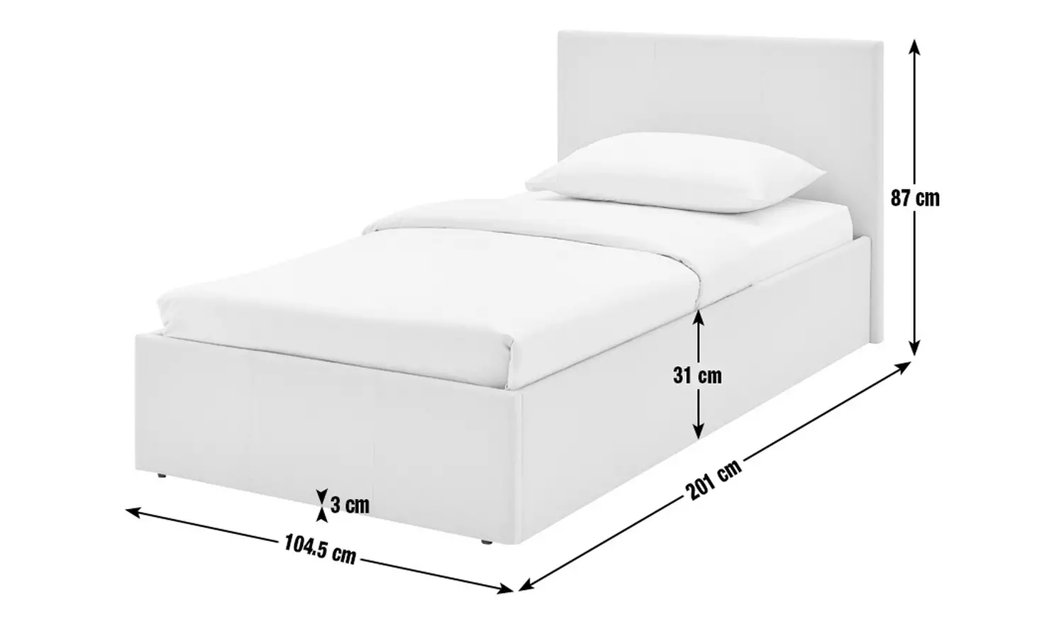 Argos Home Heathdon Single End Lift Ottoman Bed - Grey