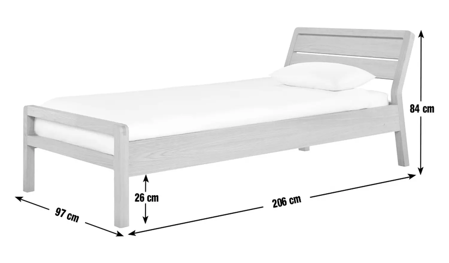 Habitat Radius Single Wooden Bed Frame - Oak