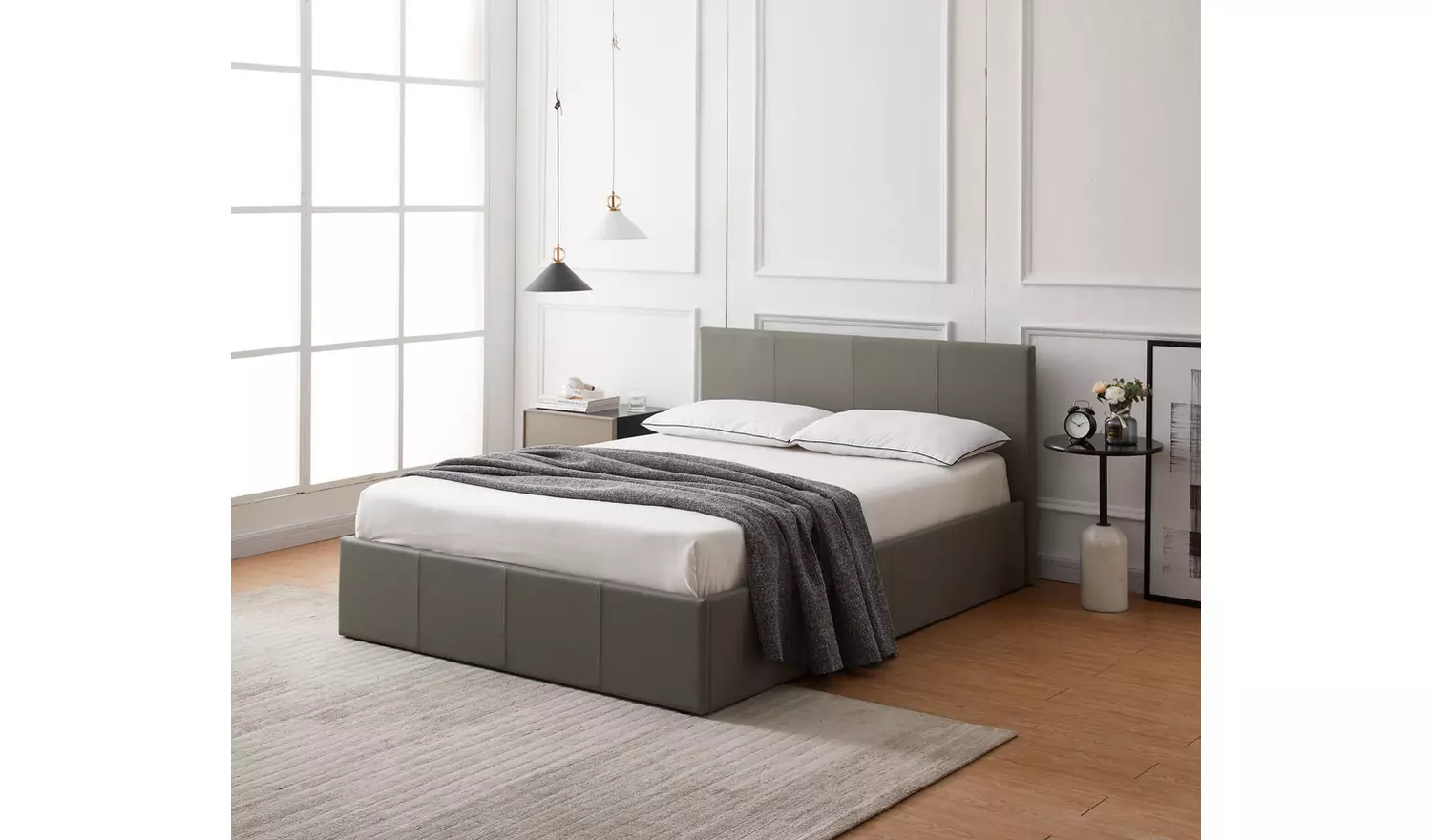 Argos Home Lavendon Double Side Open Ottoman Bed Frame- Grey