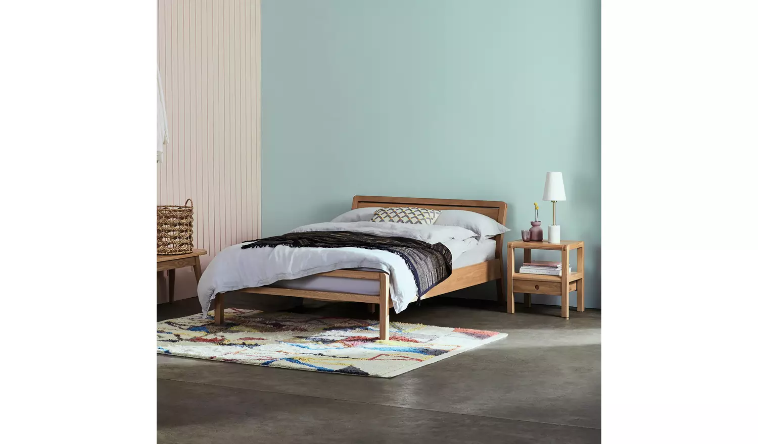 Habitat Radius Double Wooden Bed Frame - Oak