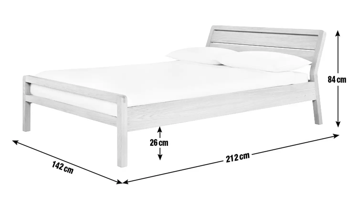 Habitat Radius Double Wooden Bed Frame - Oak