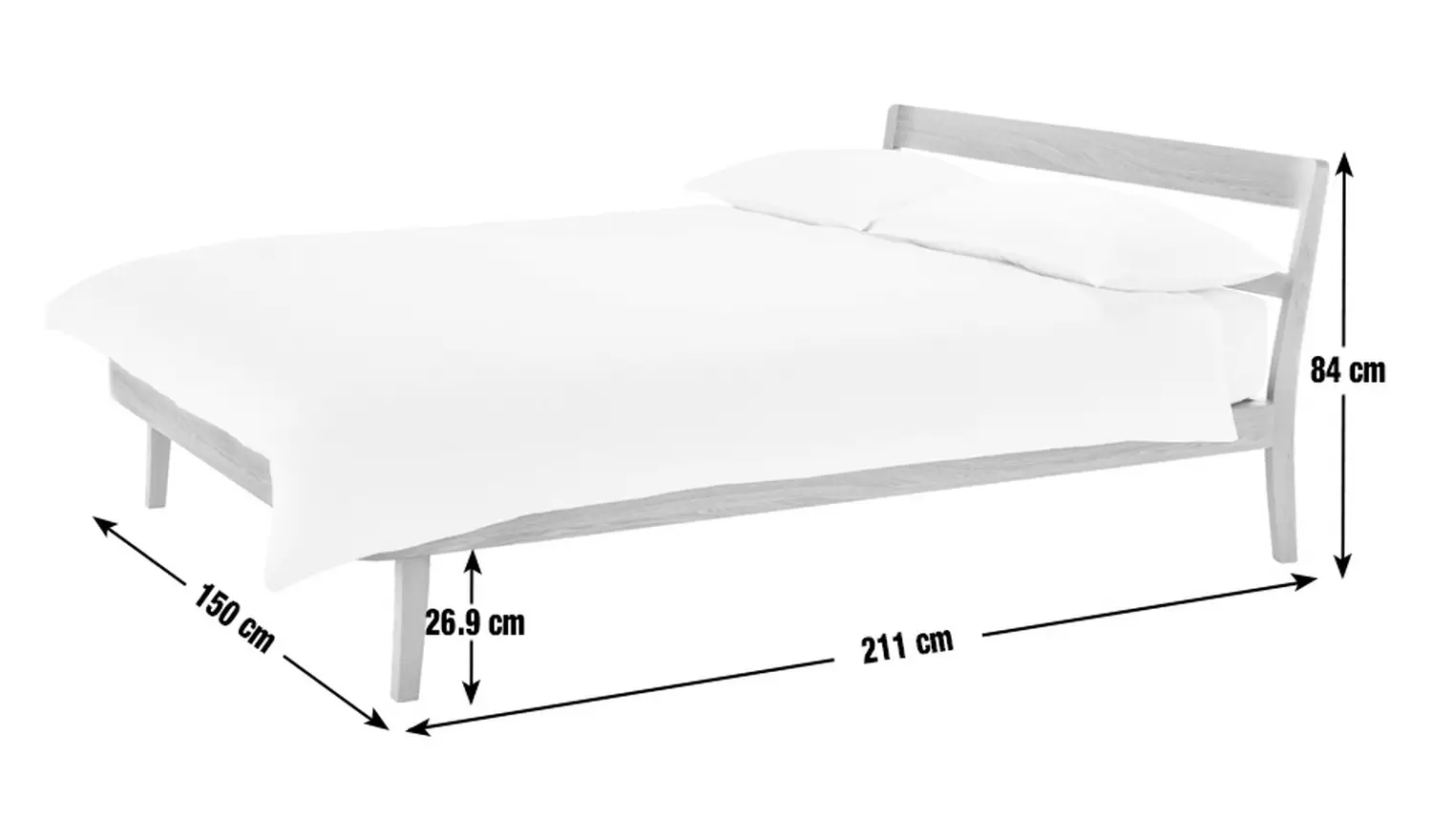 Habitat Tatsuma Kingsize Wooden Bed Frame - Walnut