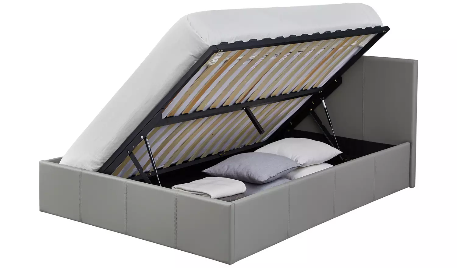 Argos Home Lavendon Small Double Side Open Ottoman Bed- Grey