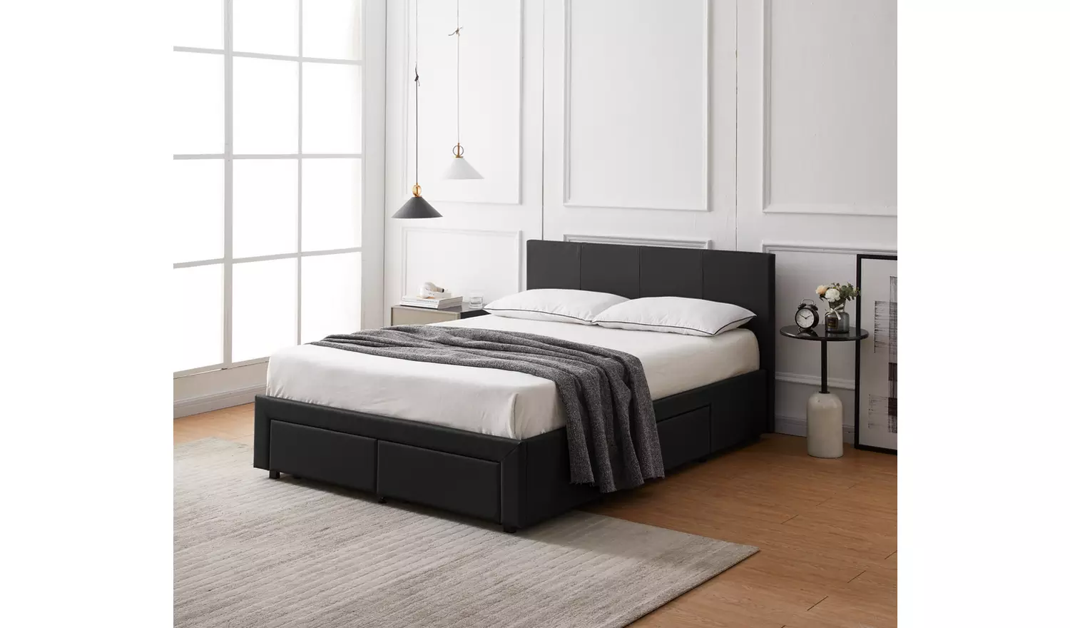 Argos Home Lavendon 4 Drawer Double Bed Frame - Black