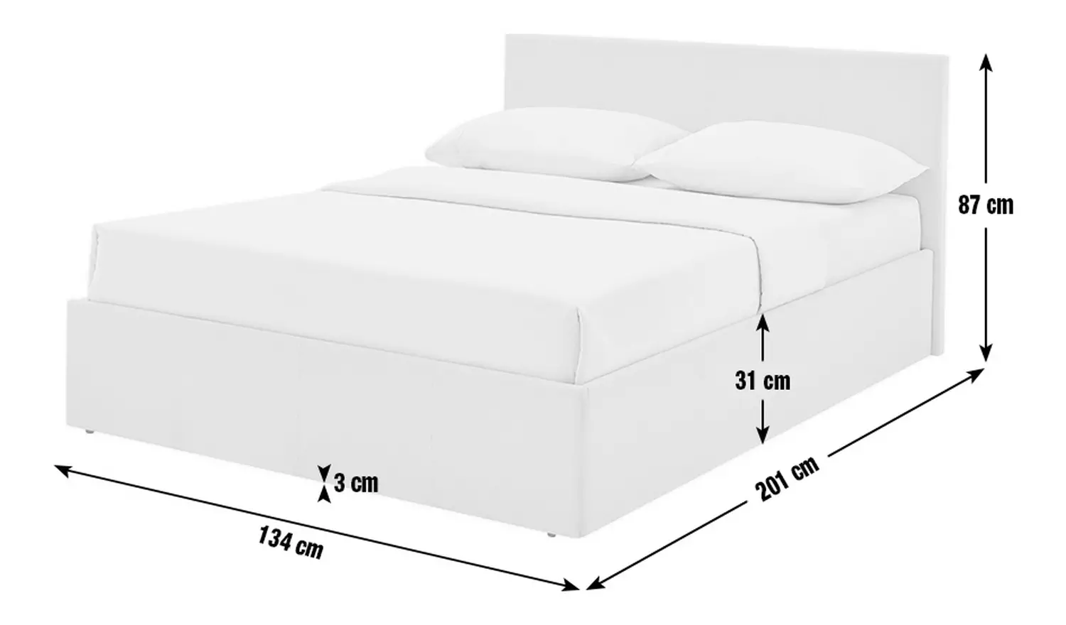 Argos Home Heathdon Small Double End Lift Ottoman Bed - Grey