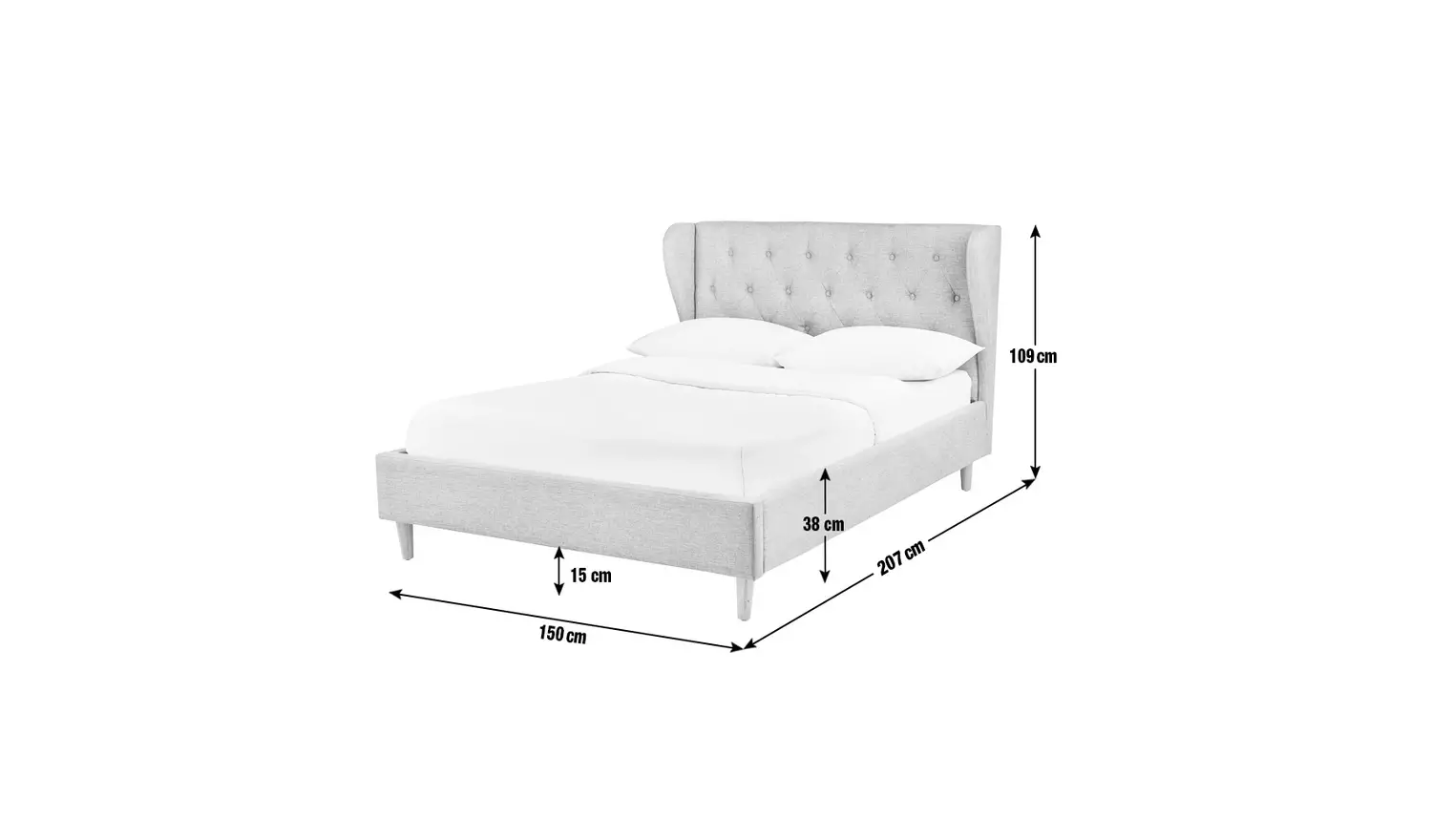 Argos Home Condor Double Fabric Bed Frame - Grey