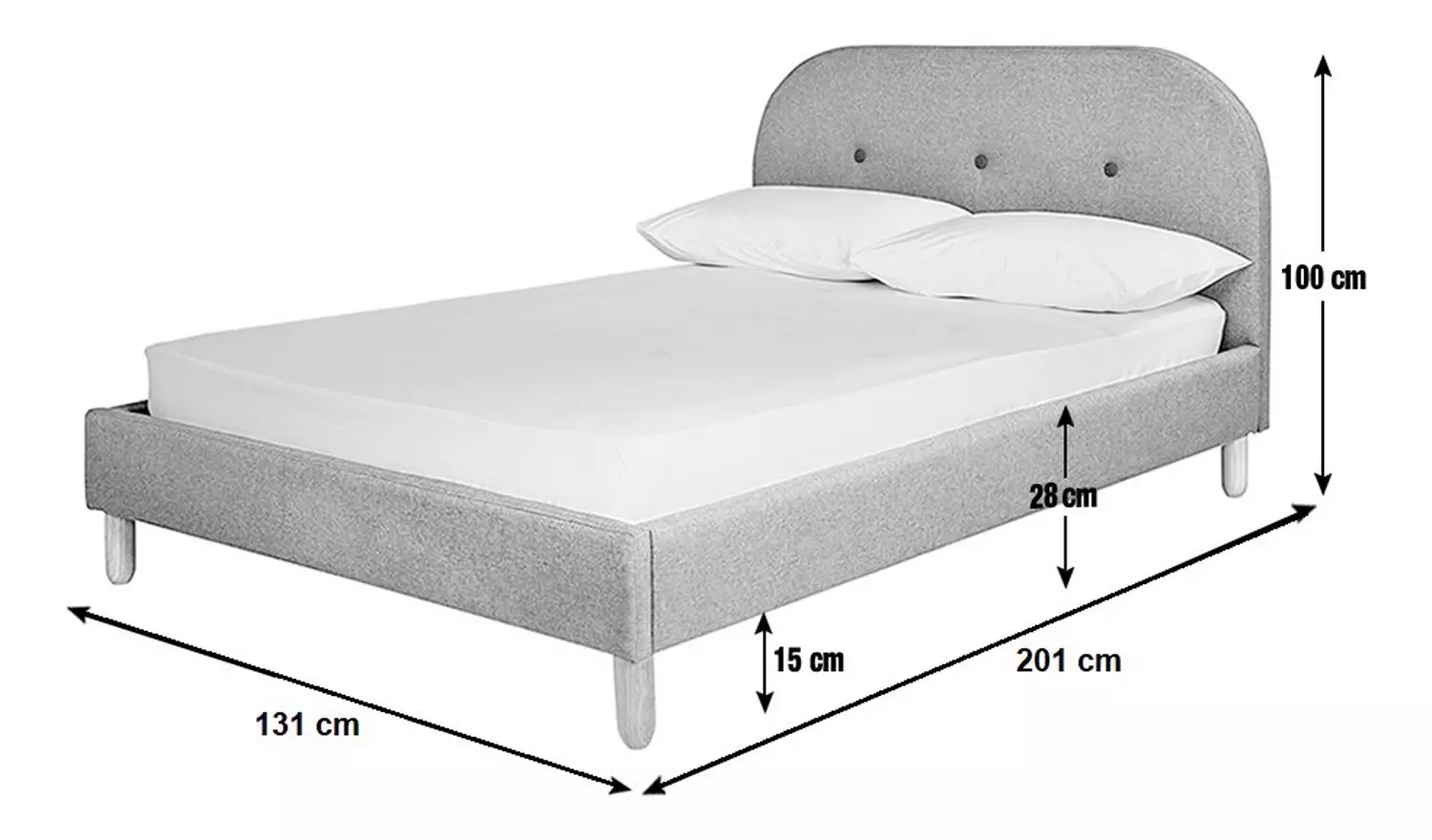 Habitat Elin Small Double Fabric Bed Frame - Yellow