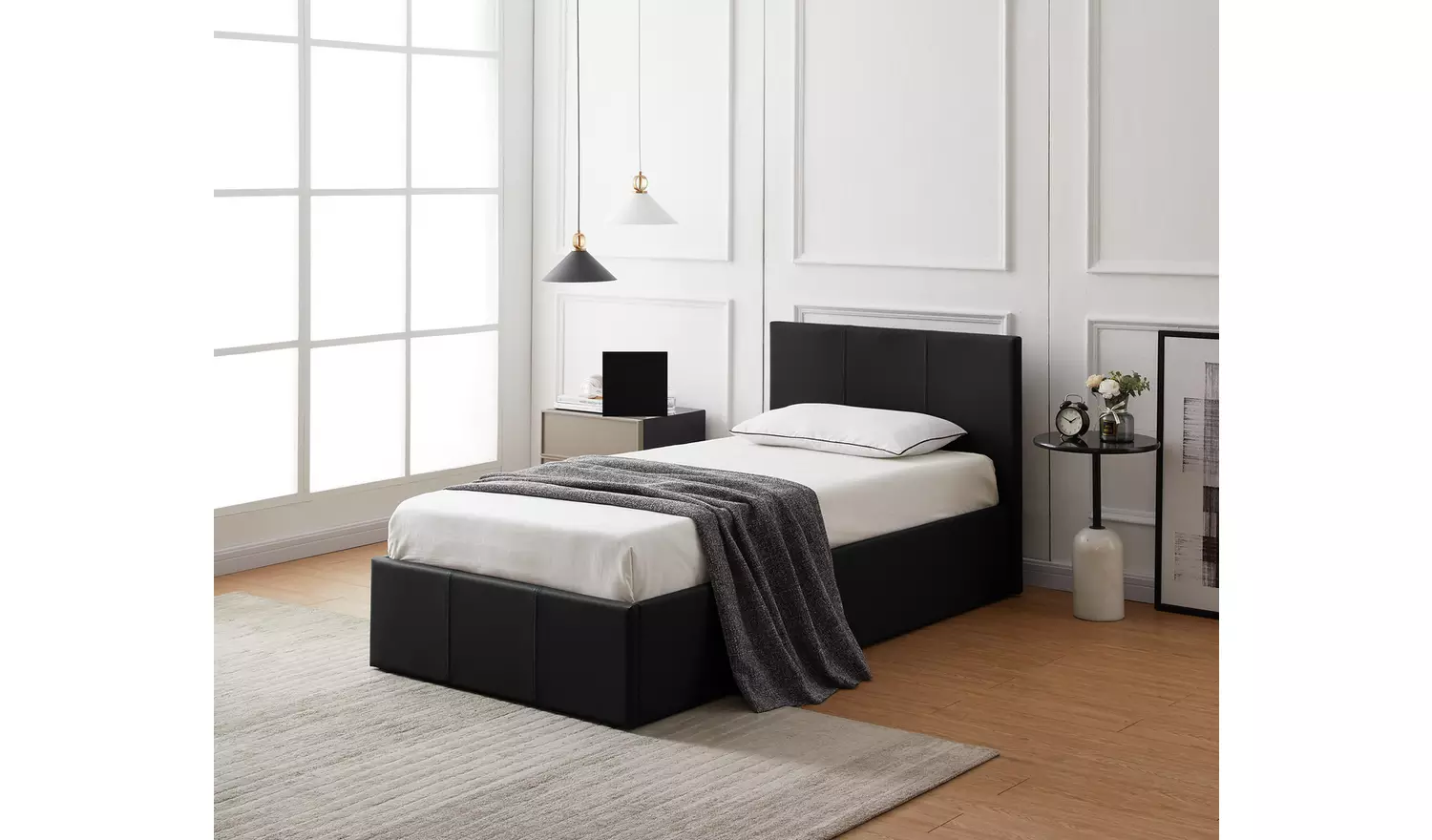 Argos Home Lavendon Single End Open Ottoman Bed Frame -Black