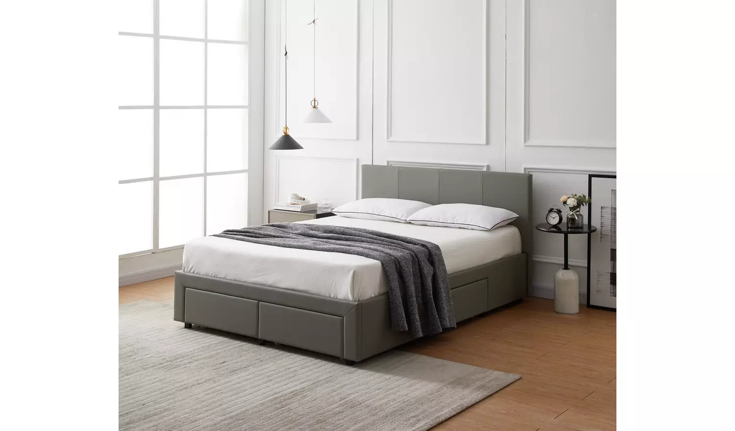 Argos Home Lavendon 4 Drawer Double Bed Frame - Grey