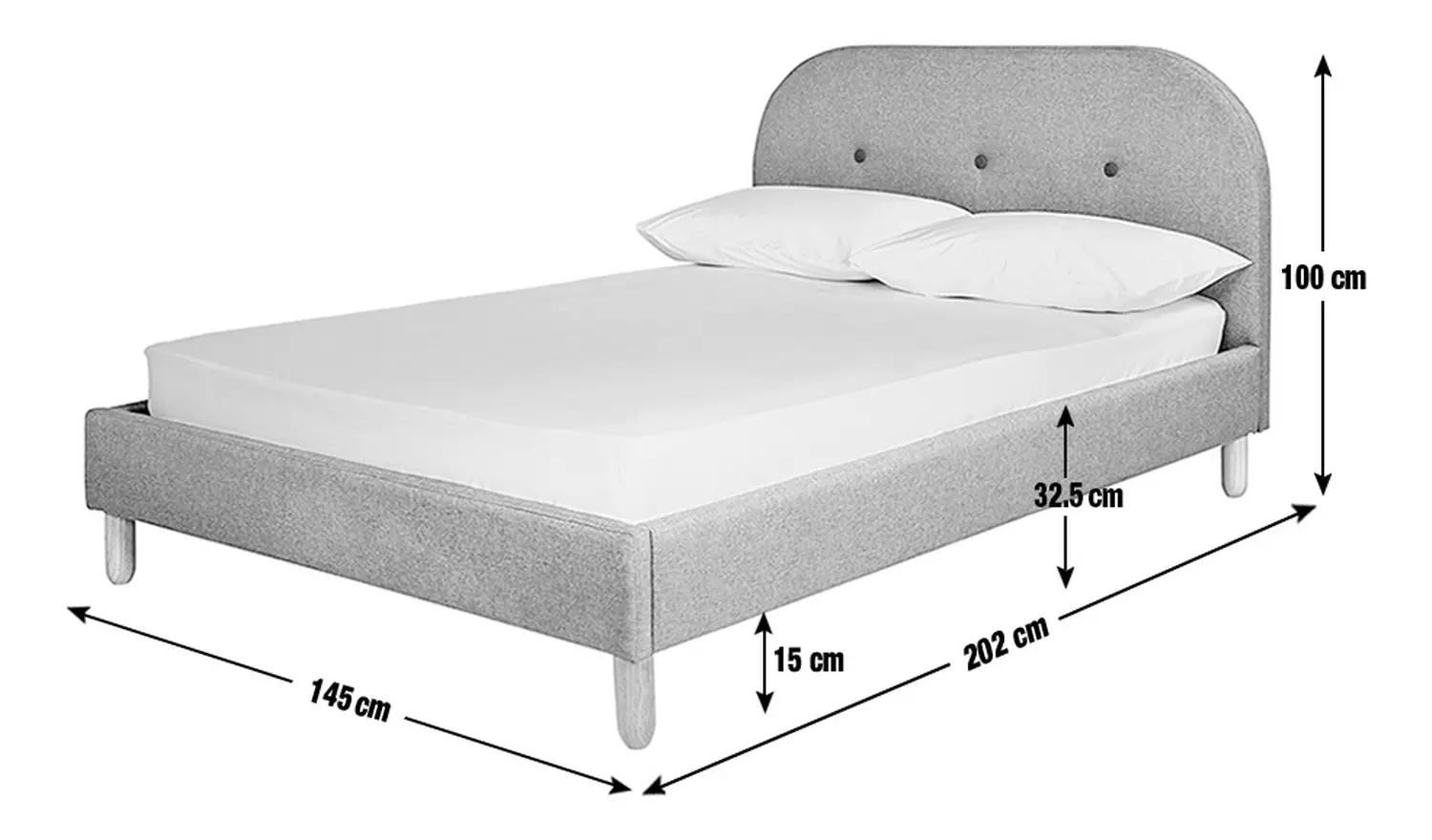 Habitat Elin Double Fabric Bed Frame - Grey