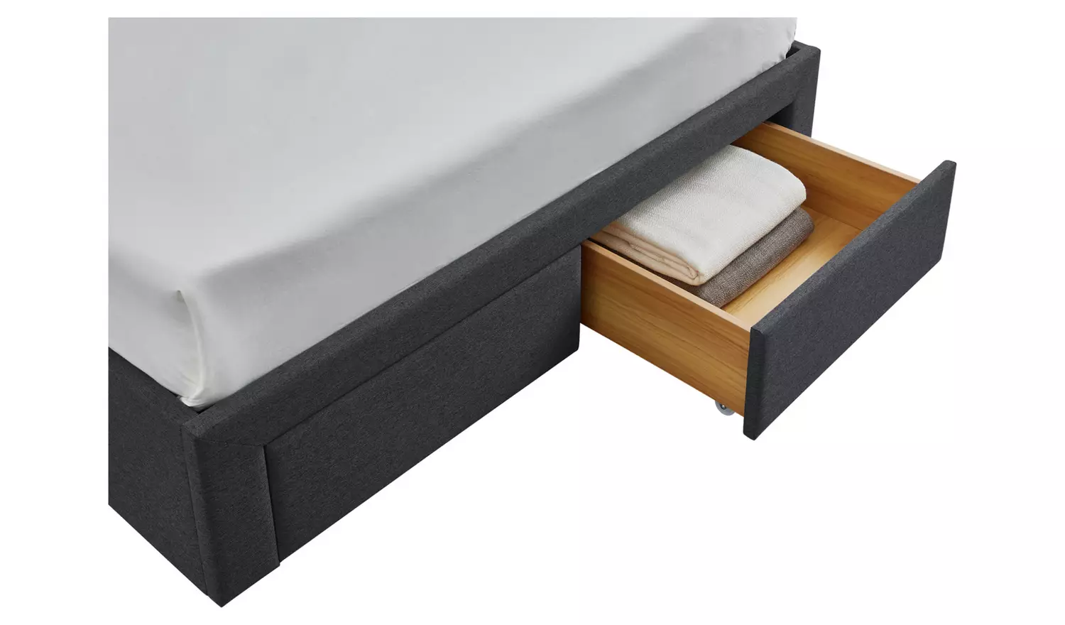 Argos Home Heathdon 4 Drawer Double Fabric Bed Frame - Grey