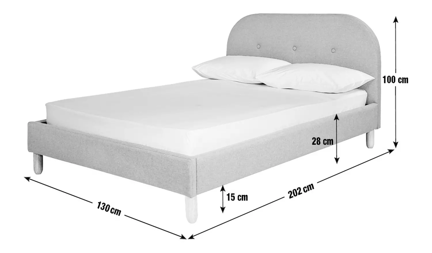 Habitat Elin Small Double Fabric Bed Frame - Light Grey